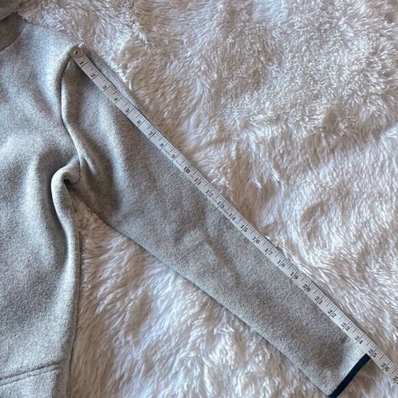 Fleece-Lined Zip-Pocket Everlast Funnel Neck Grey Hoodie Thick - Picture 7 of 12